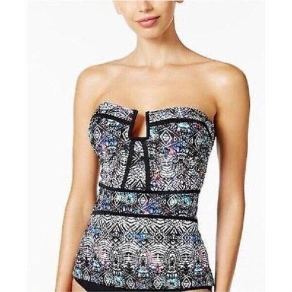NWOT Island Escape  6 Strapless Aloha Tribal Tankini Top #87215 - Picture 1 of 2